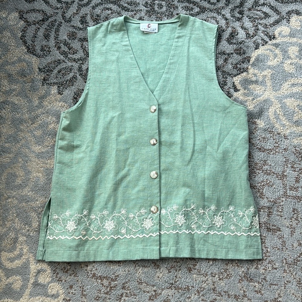 Vintage Cape Cod Sportswear Vest & Pant Set Mint Green 16 - Picture 2 of 12